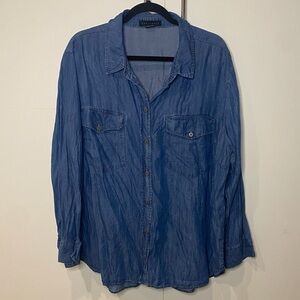 Sanctuary Chambray Blue Button Down Shirt